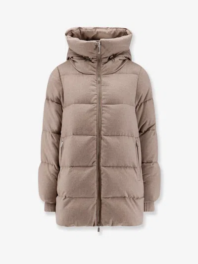 Moorer Carinzia Wool And Cashmere Down Jacket In Neutral