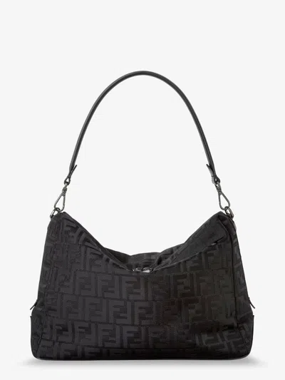Fendi Large Lui Ff-pattern Messenger Bag In Black