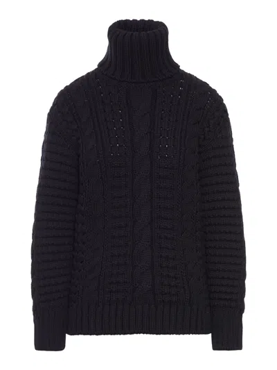 Moncler Genius Moncler X Edward Enninful Tricot Turtleneck Sweater Sweaters And Cardigans Black In Black