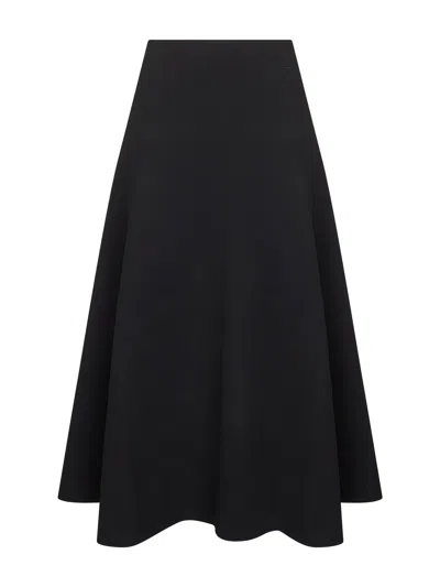 Jacquemus Triangle Midi Skirt Flared Hem In Black