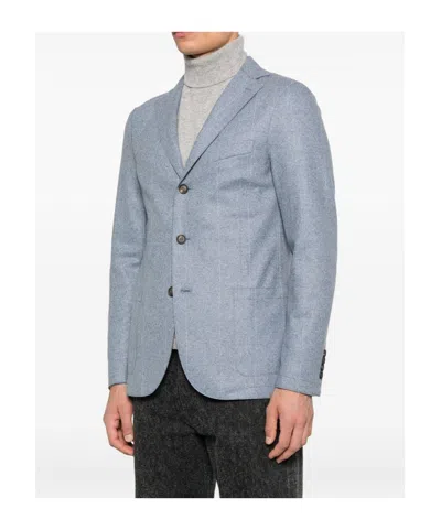 Eleventy Pinstripe Two-button Blazer In Gray