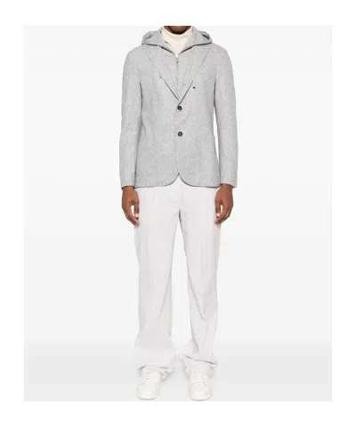 Eleventy Hooded Wool Blazer In Gray