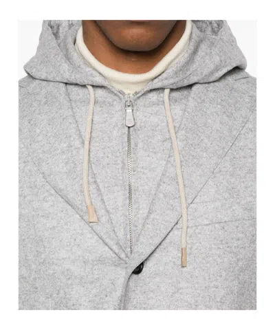 Eleventy Hooded Wool Blazer In Gray