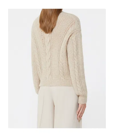 Max Mara Studio Boxy Sweater In Blended Alpaca In Neutral