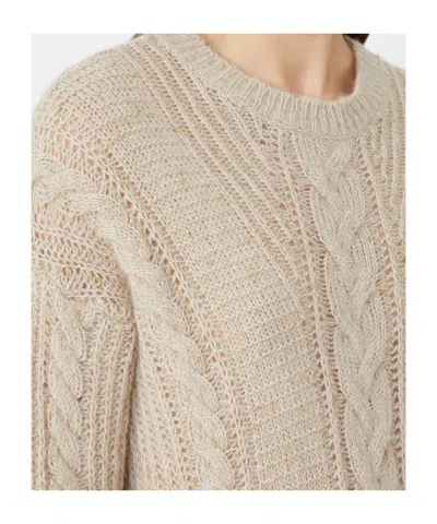 Max Mara Studio Boxy Sweater In Blended Alpaca In Neutral