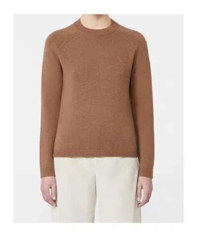 Max Mara Wool And Cashmere Crew-neck Sweater In Brown