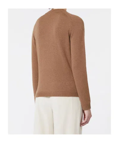 Max Mara Wool And Cashmere Crew-neck Sweater In Brown