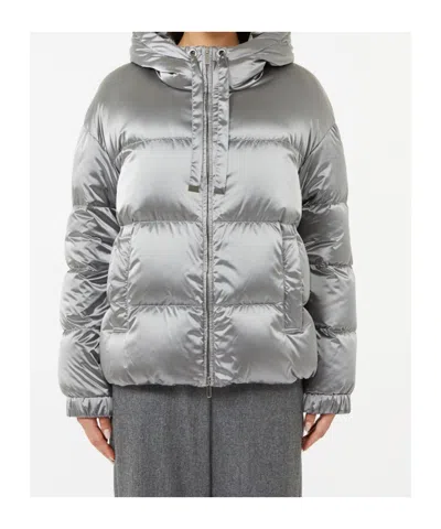 Max Mara Down Jacket In Water-repellent Technical Satin In Gray