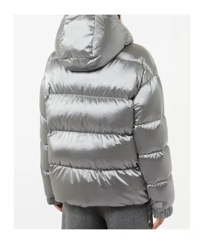 Max Mara Down Jacket In Water-repellent Technical Satin In Gray