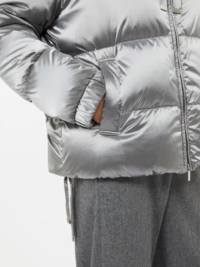 Max Mara Down Jacket In Water-repellent Technical Satin In Gray