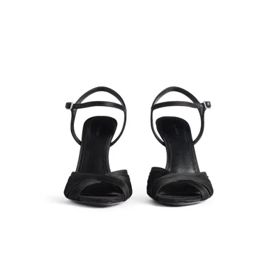 Balenciaga Black Dynastie Satin Sandals In Black