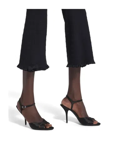 Balenciaga Black Dynastie Satin Sandals In Black