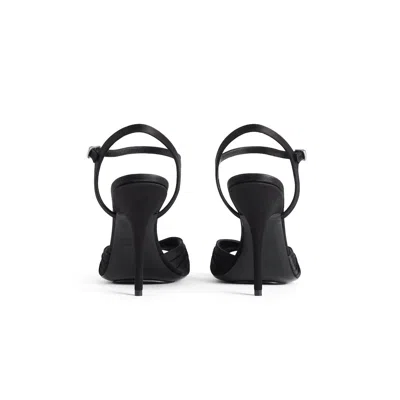 Balenciaga Black Dynastie Satin Sandals In Black
