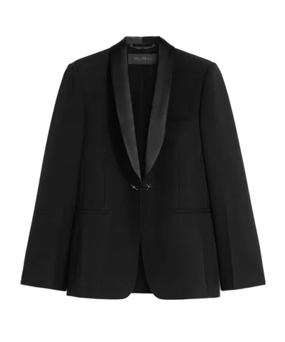 Max Mara Giselle Shawl-lapel Embellished Blazer In Black