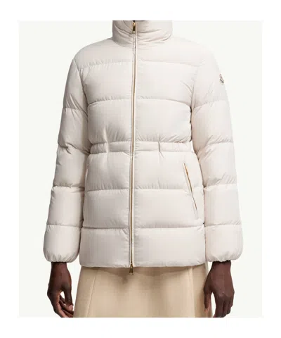 Moncler Womens Natural Brossette Quilted Shell-down Jacket In White