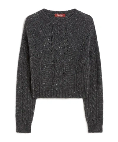 Max Mara Boxy Sweater In Alpaca Blend In Gray