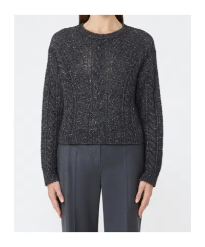 Max Mara Boxy Sweater In Alpaca Blend In Gray