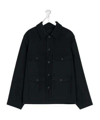 Lemaire Patch-pocket Buttoned Shirt Jacket In Black