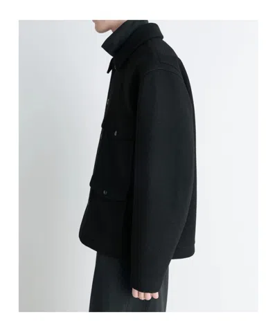 Lemaire Patch-pocket Buttoned Shirt Jacket In Black