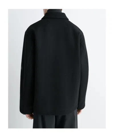 Lemaire Patch-pocket Buttoned Shirt Jacket In Black