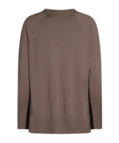 Antonelli Raglan-sleeve Side-slit Sweater In Brown