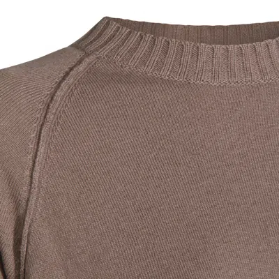 Antonelli Raglan-sleeve Side-slit Sweater In Brown