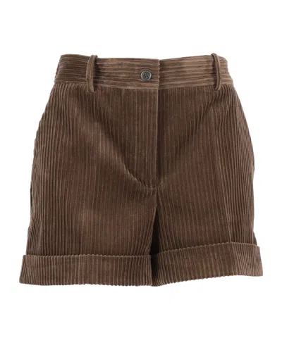 P.a.r.o.s.h Parosh Corduroy Shorts In Brown