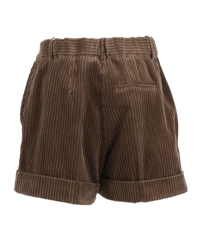 P.a.r.o.s.h Parosh Corduroy Shorts In Brown