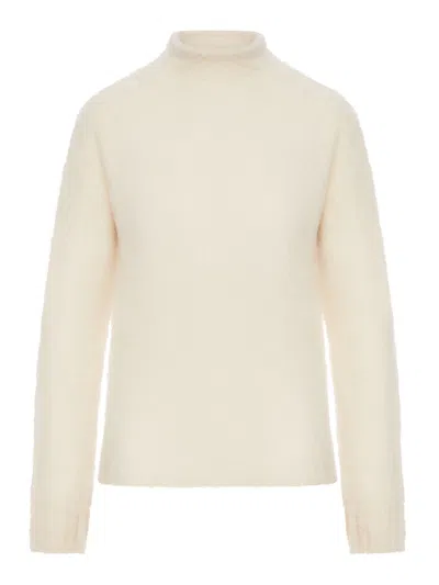 Max Mara Studio Umile Long-sleeved Knitted Jumper In Neutral