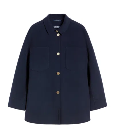 Max Mara Eleonora Button Pockets Shirt In Blue