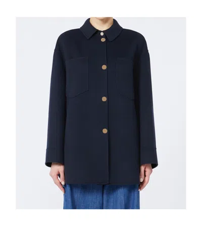 Max Mara Eleonora Button Pockets Shirt In Blue