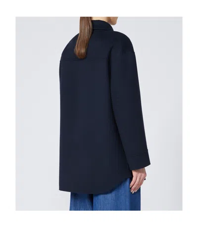 Max Mara Eleonora Button Pockets Shirt In Blue