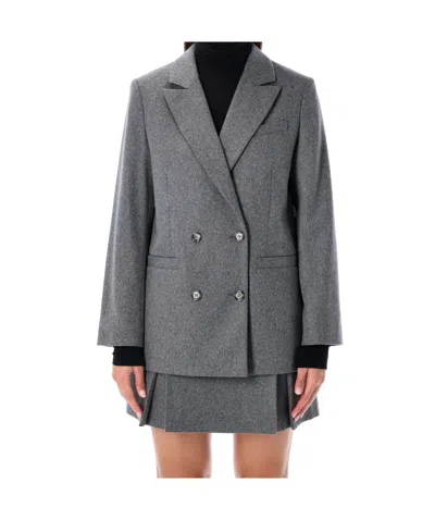 Apc A.p.c. A.p.c. Lucy Double-breasted Wool Blazer In Gray