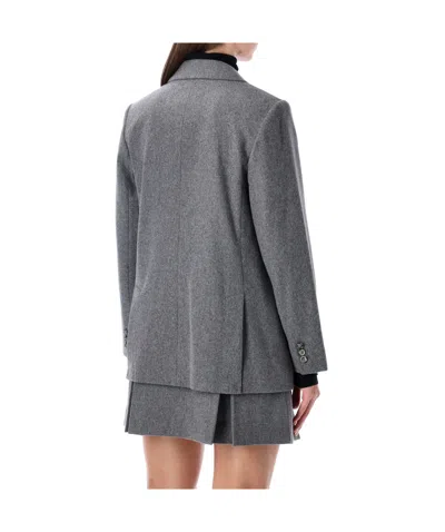 Apc A.p.c. A.p.c. Lucy Double-breasted Wool Blazer In Gray