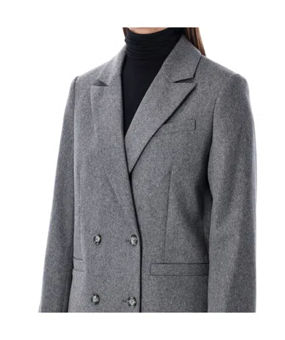Apc A.p.c. A.p.c. Lucy Double-breasted Wool Blazer In Gray