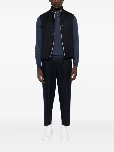 Eleventy Button-up Sleeveless Vest In Black