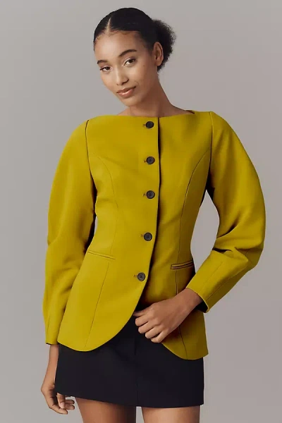 Aligne Artemis Curve-sleeve Blazer Jacket In Yellow