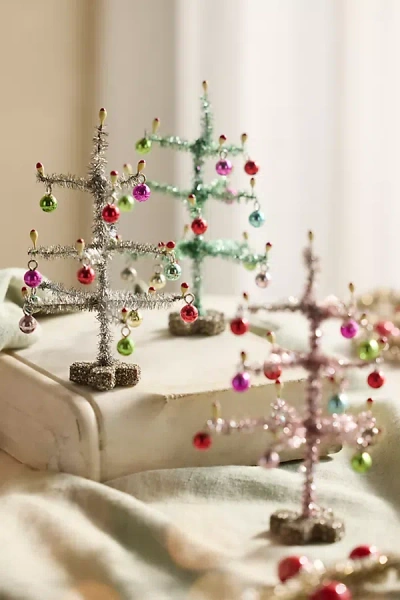 Terrain Mini Tinsel Trees, Set Of 3
