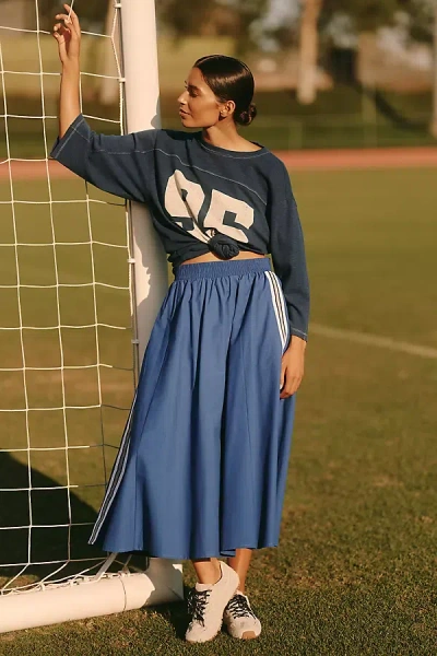 Daily Practice By Anthropologie Daily Practice Game Day Track Midi Skirt In Blue