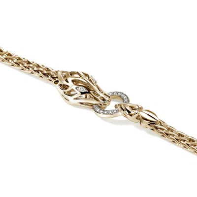 John Hardy Naga Bracelet Gold Diamonds 3.5mm In Gray