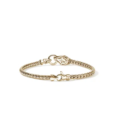 John Hardy Naga Bracelet Gold Diamonds 3.5mm In Gray