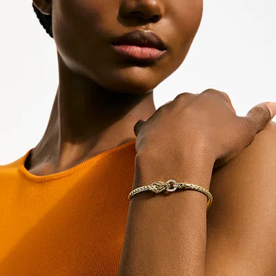 John Hardy Naga Bracelet Gold Diamonds 3.5mm In Gray