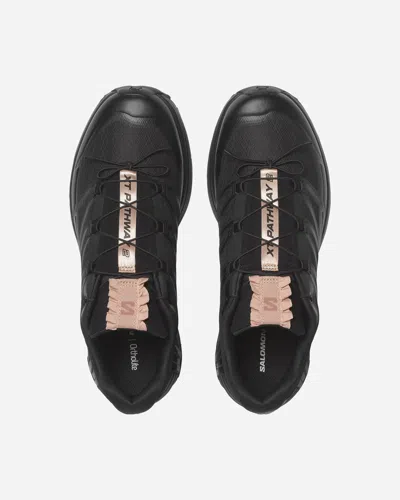 Salomon Xt-pathway 2 Ruffled Satin And Rubber-trimmed Mesh Sneakers In Black