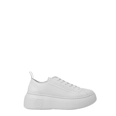 Armani Exchange White Leather Sneaker In White