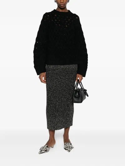 P.a.r.o.s.h Open-knit Sweater In Black
