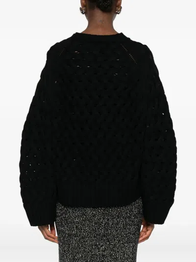 P.a.r.o.s.h Open-knit Sweater In Black
