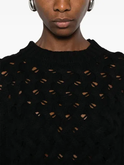 P.a.r.o.s.h Open-knit Sweater In Black