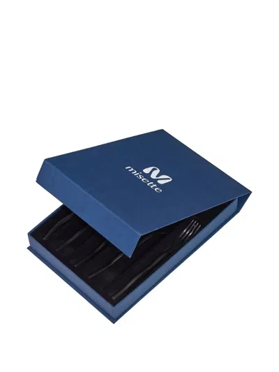 Misette Squiggle Matte Cutlery (set Of Five) In Black