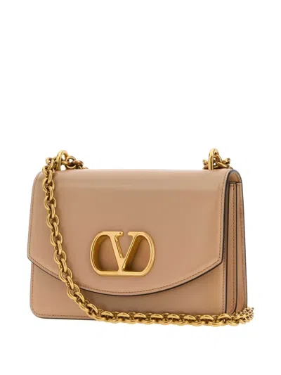 Valentino Vain Small Vlogo Leather Shoulder Bag In Pink