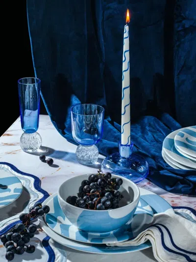 Misette Set-of-four Colorblock Porcelain Cereal Bowls In Blue